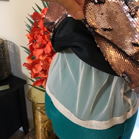 ZARA rose gold flip sequin cami NWOT - Picture 6 of 8